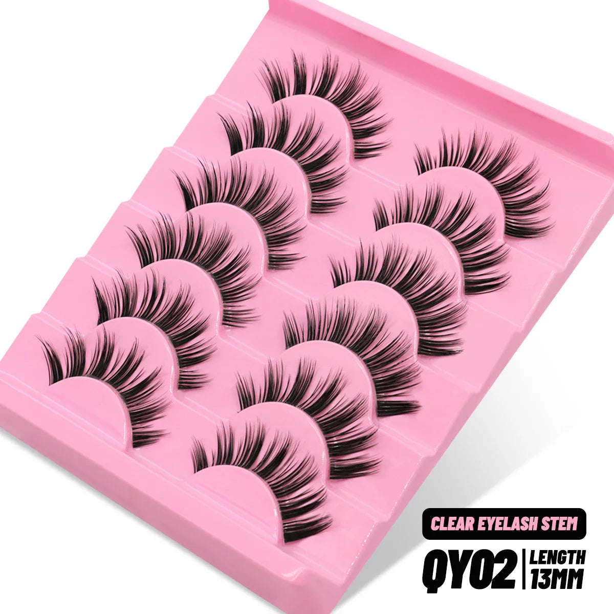 GROINNEYA Cat Eye Lashes – Faux Mink Wispy Winged Fake Eyelashes for Natural Elongated Look