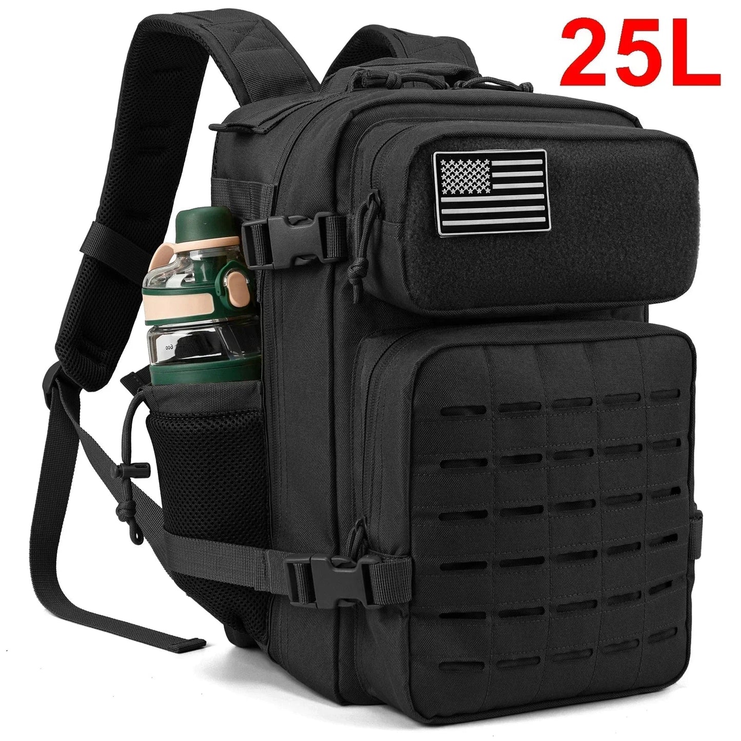 25L/45L Tactical Backpack for Men & Women – Outdoor Hiking Molle Daypack, School & Gym Rucksack with Dual Cup Holders