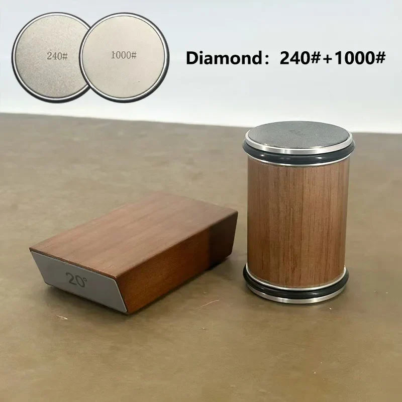 Rolling Knife Sharpener & Magnetic Holder – Diamond Sharpening Stone Kit with 15° and 20° Angle Rollers for Kitchen