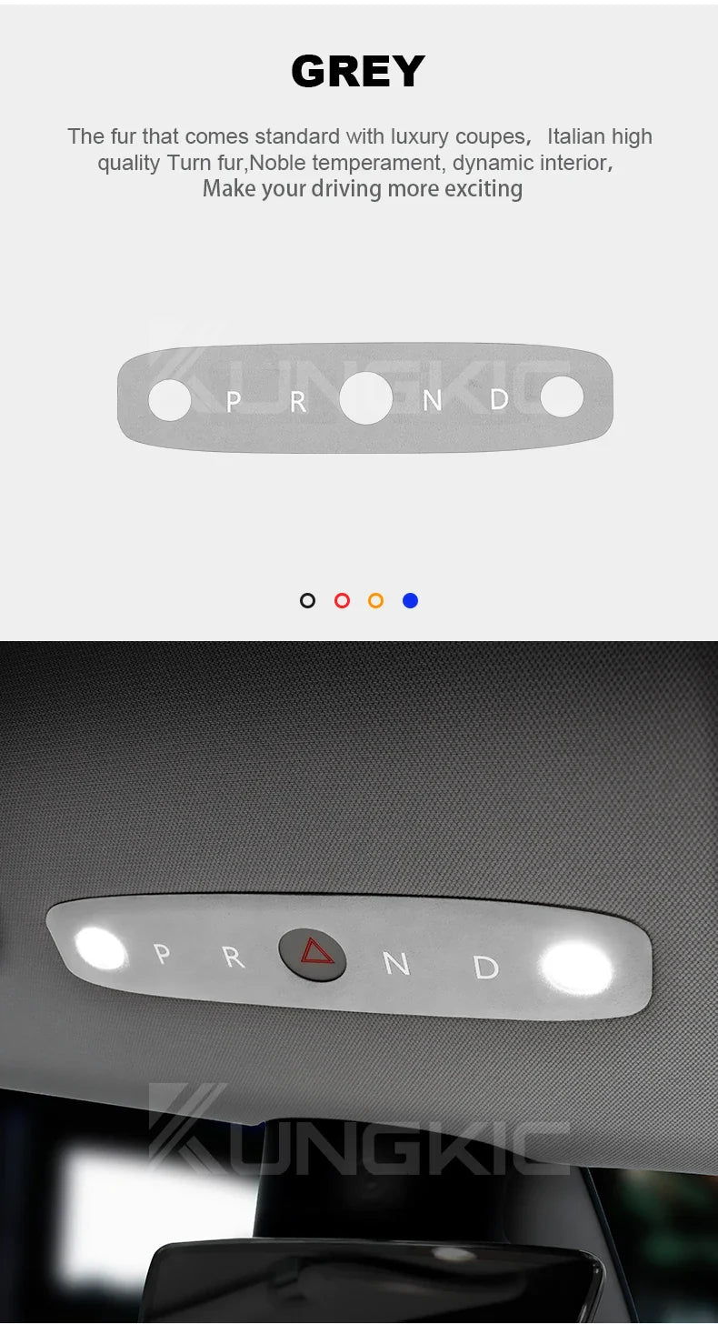 KUNGKIC Italian Top Suede Reading Light Frame Trim Stickers for Tesla Model 3 Highland 2024+ – Car Interior Decor Accessories