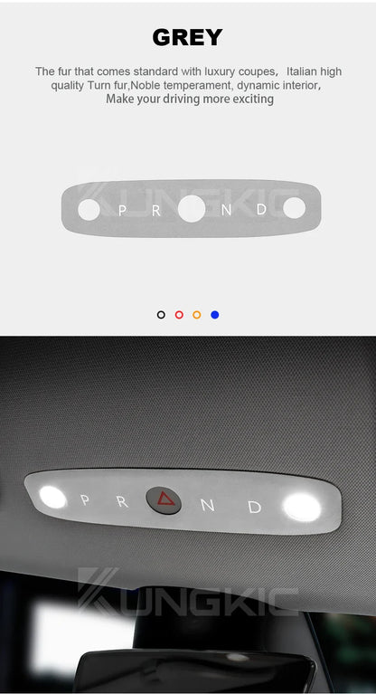 KUNGKIC Italian Top Suede Reading Light Frame Trim Stickers for Tesla Model 3 Highland 2024+ – Car Interior Decor Accessories