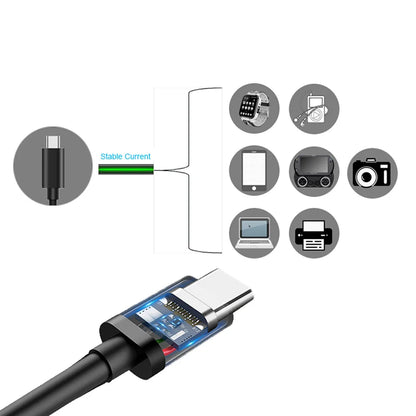 PD 60W USB-C to USB Type-C Fast Charge Data Cable – Compatible with iPhone 15, Huawei, Samsung, Xiaomi, 1M/2M/3M in Black & White