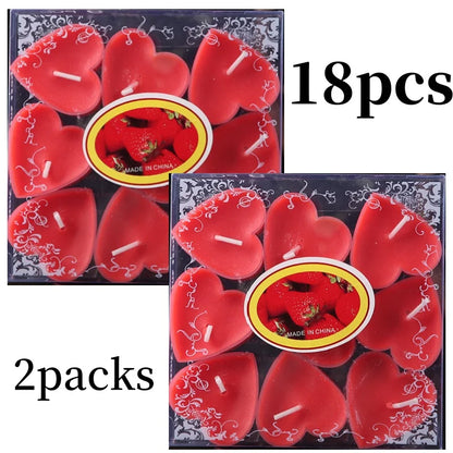 9pcs Heart-Shaped Scented Tea Candles – Valentine's Day Romantic Love Candles for Proposals, Weddings, & Anniversaries