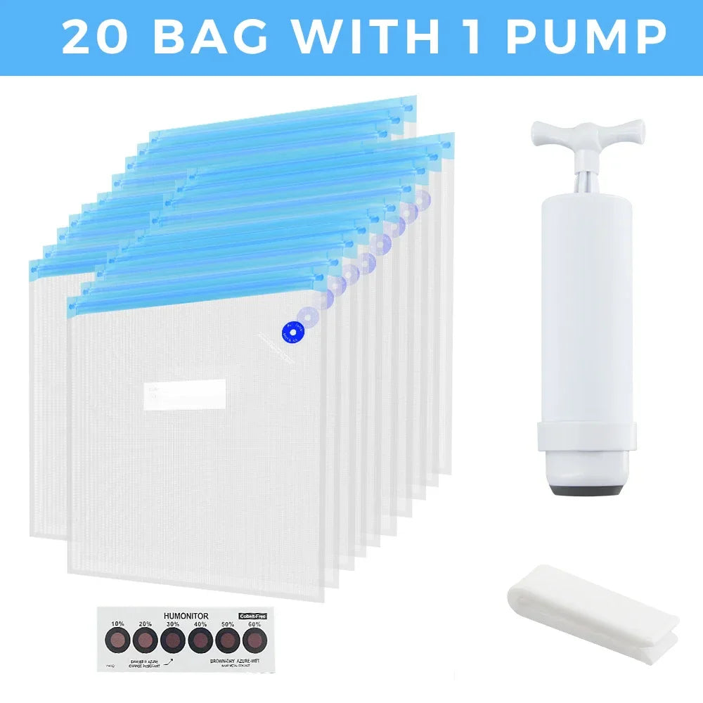 30-Pack Filament Storage Vacuum Bags for 3D Printer PLA/ABS/TPU - Humidity Resistant Dryer for Safekeeping
