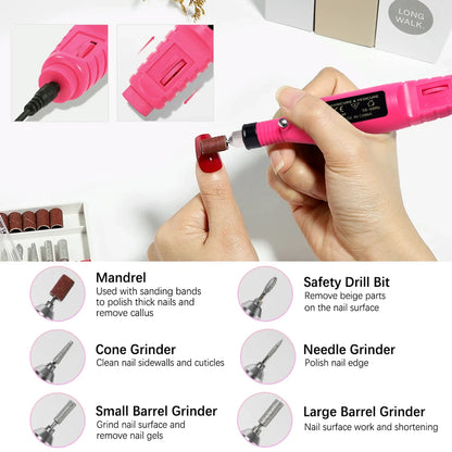 LULAA Electric Nail Drill Machine Set - Strong Function Sander for Gel Polish Removal and Manicure