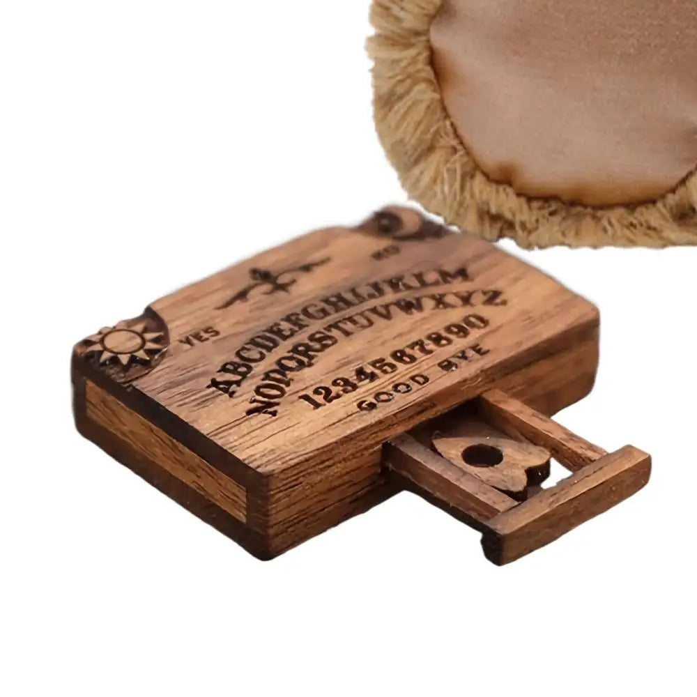 Handmade Miniature Ouija Board | Wooden Talking Spirit Board with Planchettes for Divination