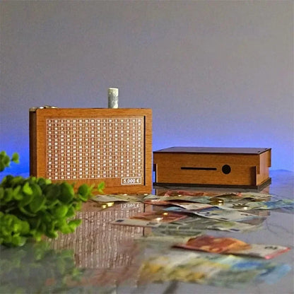 Handmade Natural Wooden Piggy Bank – Decorative Money Box with Savings Counter for Kids & Adults