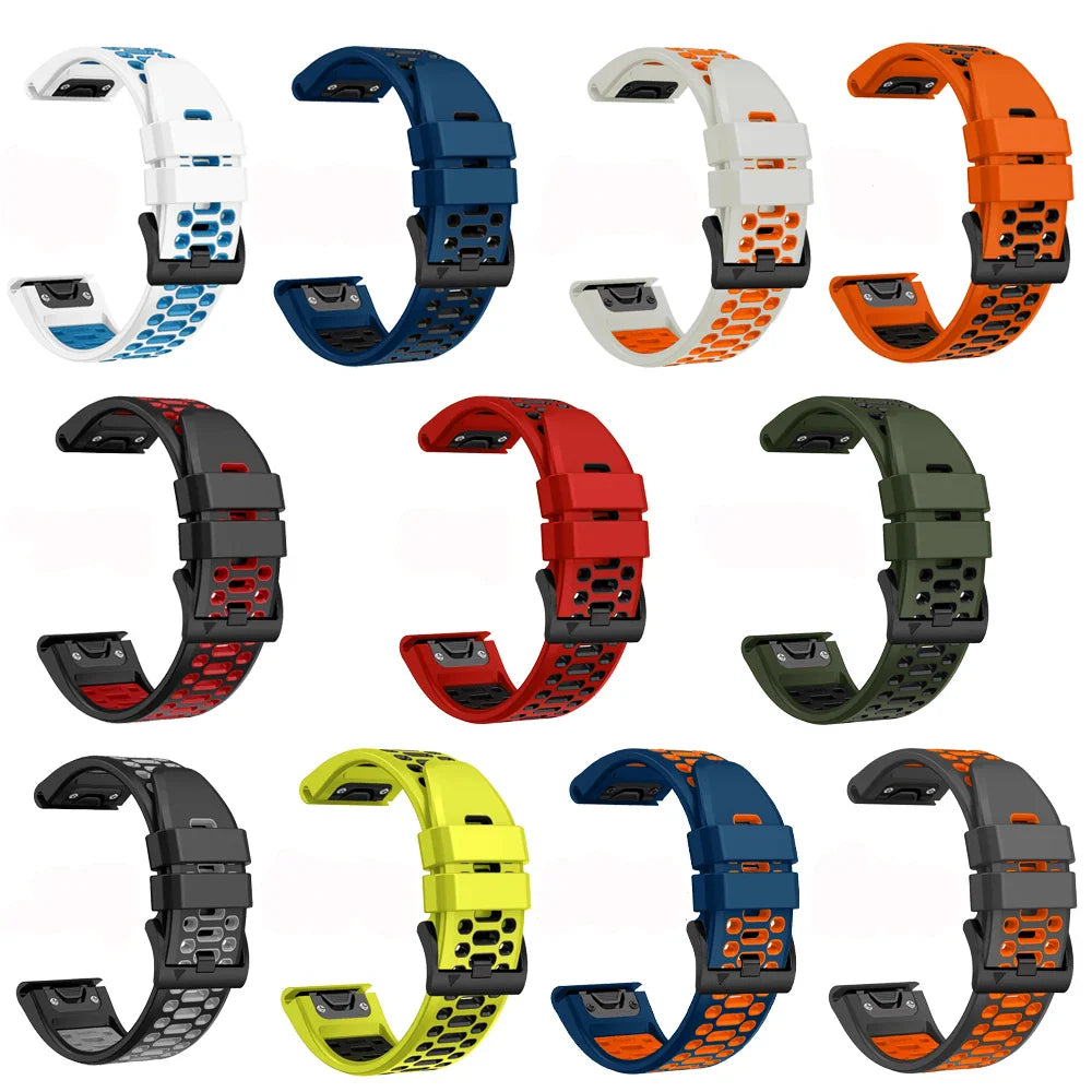 Outdoor Sports Silicone Watch Band 22mm/26mm for Garmin Fenix 5 6 7 8 Series, Tactix, Mk2, Enduro – QuickFit Replacement Strap