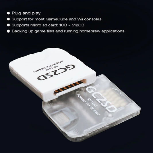 GC2SD Card Adapter – Micro SD to SD Memory Card Adapter for Nintendo GameCube & Wii Console, SD2SP2 Swiss Compatible