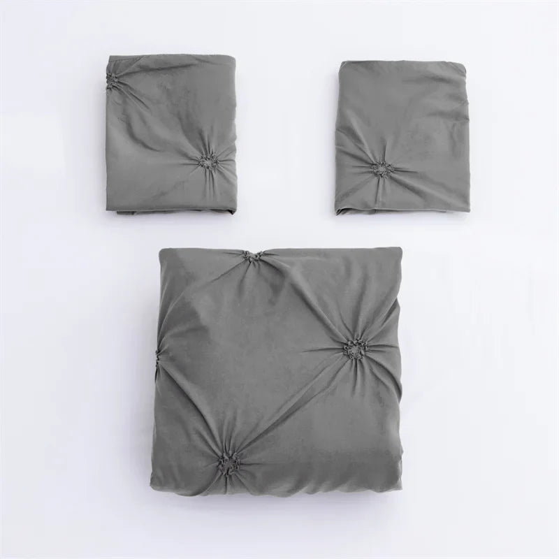 Queen 3-Piece Comfort Set – Gray Bed in a Bag Bedding Set with Duvet Cover & Pillowcases (No Comforter)
