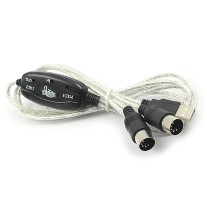 USB MIDI Cable Interface - USB to MIDI IN/OUT Converter Adapter for Keyboard, PC Audio & Music Recording