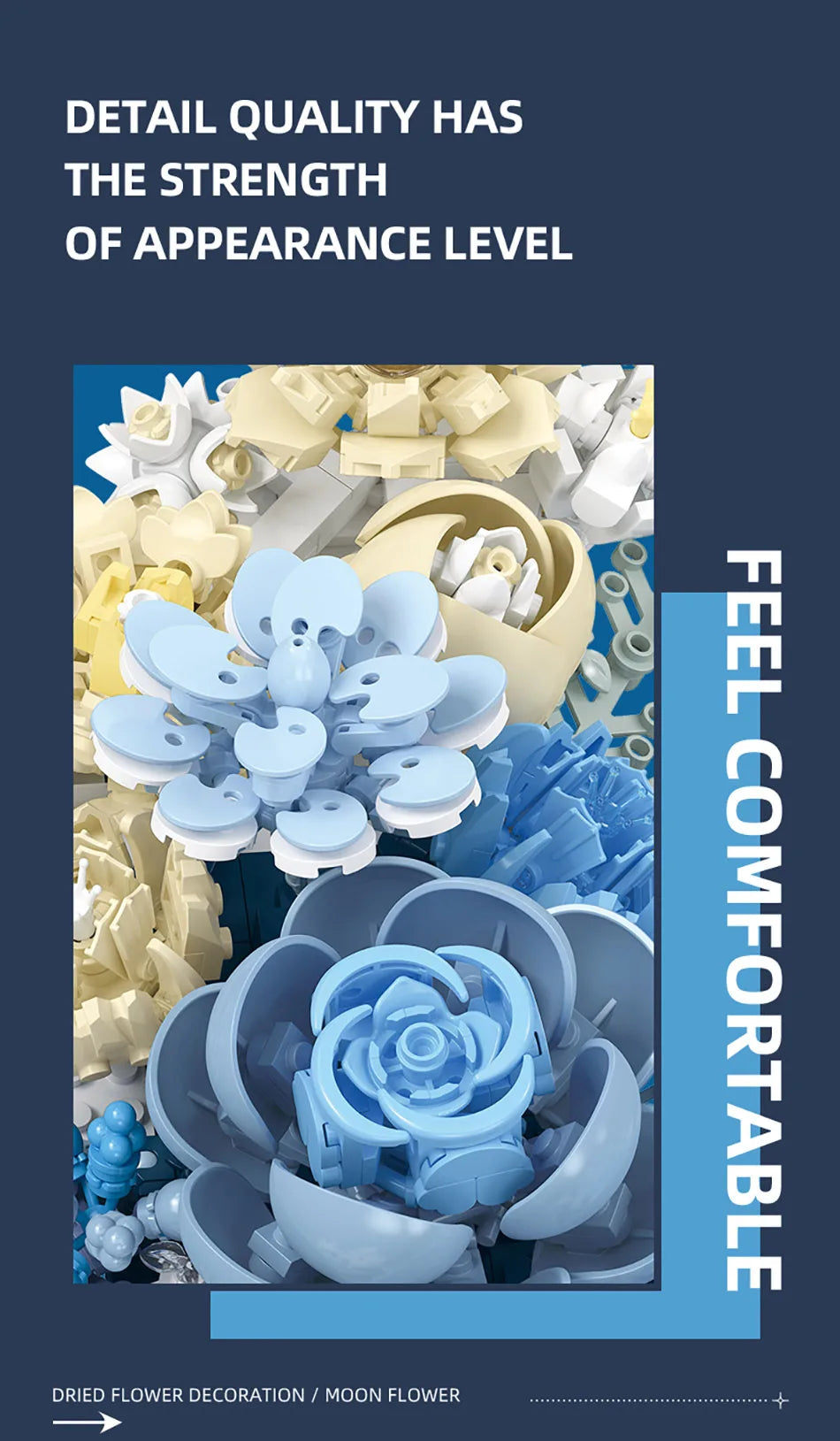 Creative Expert Eternal Moon Flowers Building Blocks – DIY Rose Bouquet Wall Decoration, Valentine’s Gift for Girls