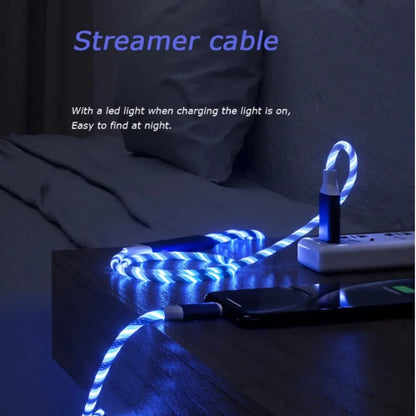 1m & 2m Glowing LED USB Charging Cable – 2.4A Data Cord for iPhone 14, 13, 12, 11 Pro Max, XS & XR