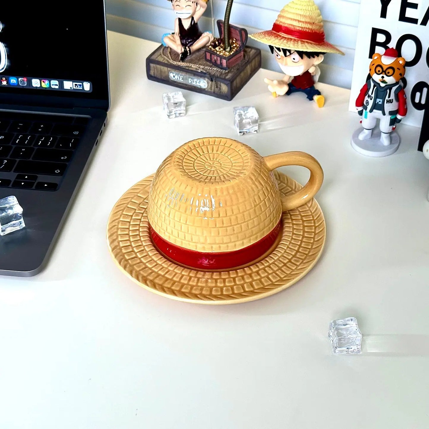Anime Cosplay Ceramic Mug – Luffy, Ace & Sabo Three Brothers Hat-Shaped Coffee Cup for Parties