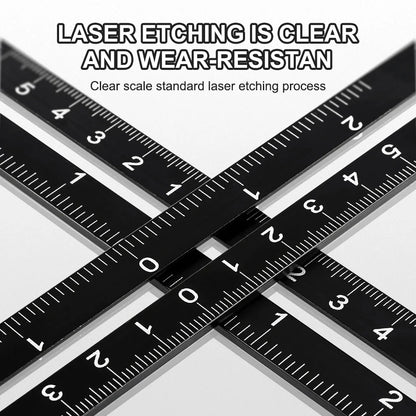 Aluminum Alloy Multi-Angle Ruler Finder: Measure Ruler with 2 Drill Tile Hole Locator - Essential Construction Tool for Craftsmen
