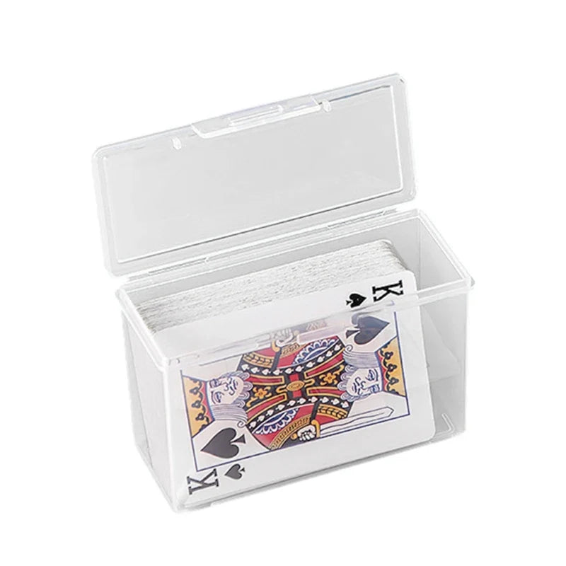 Plastic Playing Card Storage Box | Empty Card Case Holder with Snap Closure