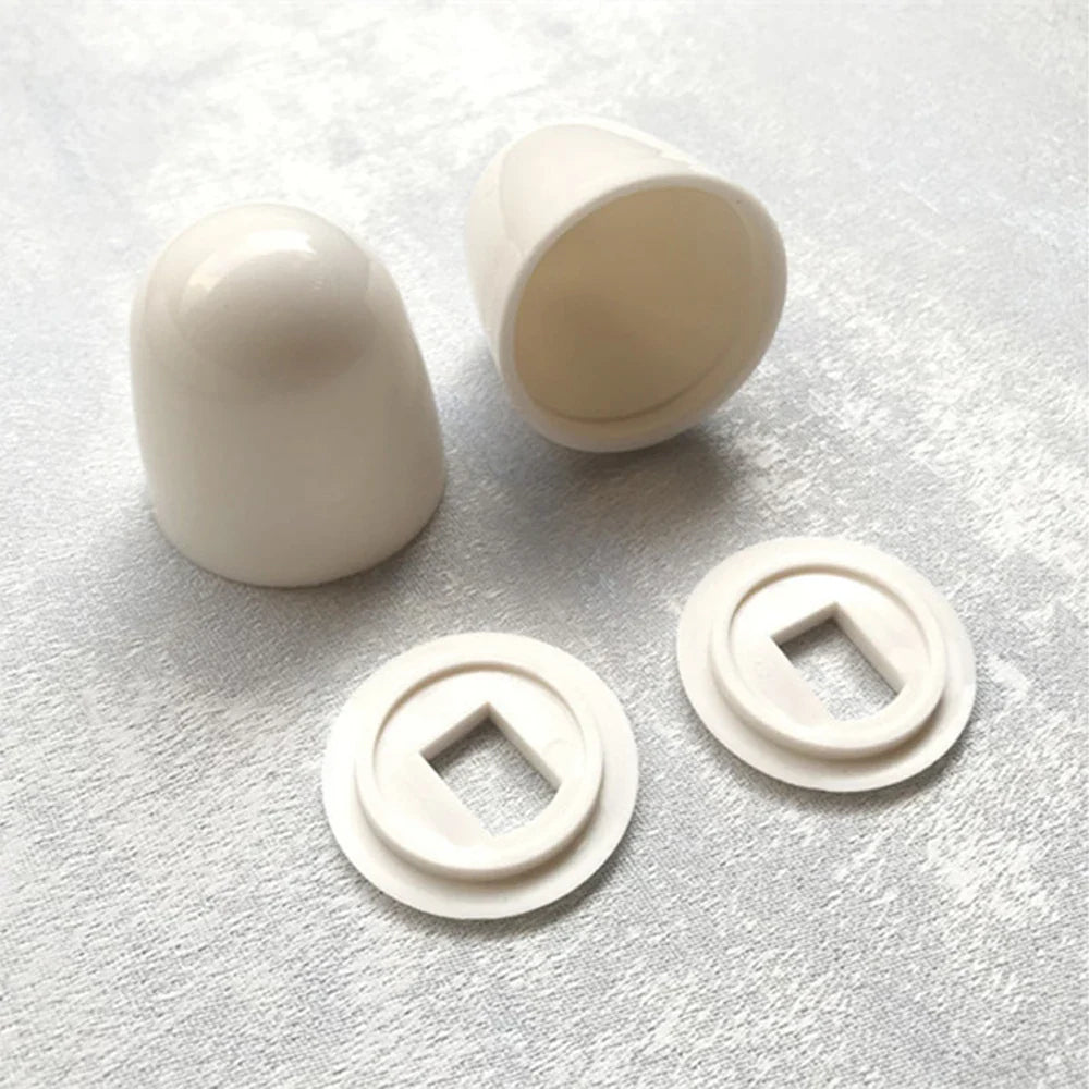 2 Pairs Universal Toilet Bolt Covers – Plastic Push-On Screw Caps for Toilet Bowl Fixing & Bathroom Decoration Accessories