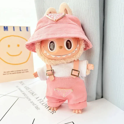 Anime Labubu Doll Clothes — Fashion Overalls for Labubu Idol V1/V2, 15/17cm Plush Doll Clothing Accessories, In Stock