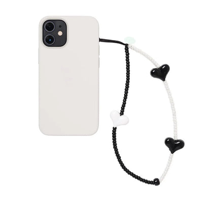 KKBEAD K-Pop Black Matte Bead Phone Charm with Pink Heart Strap –  Phone Chain Lanyard Jewelry Cellphone Accessories for Girls & Fans