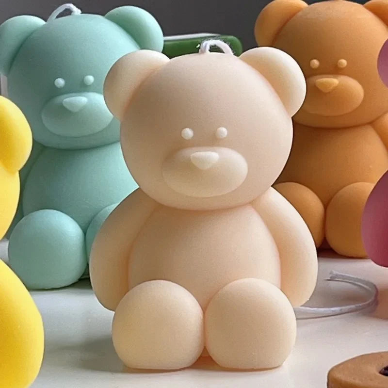 3D Cute Cartoon Bear Silicone Candle Mold | Resin, Gypsum, Ice Cube Baking Mold | Bedroom Decor | Birthday Party, Wedding Souvenirs