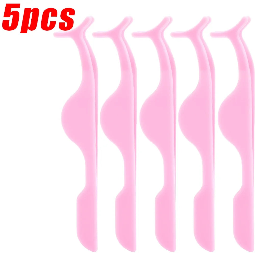 False Eyelash Applicator Tweezer Tool – Professional Plastic Lash Curler & Clip Makeup Accessory (1/30PCS)