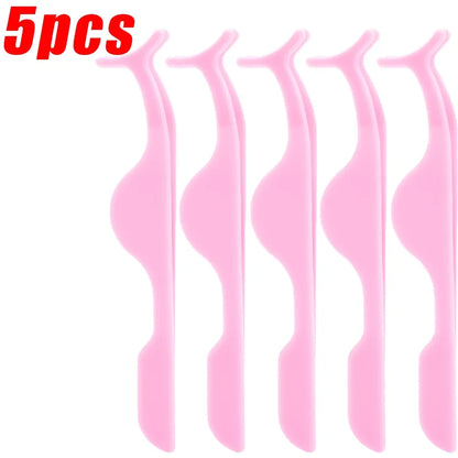 False Eyelash Applicator Tweezer Tool – Professional Plastic Lash Curler & Clip Makeup Accessory (1/30PCS)