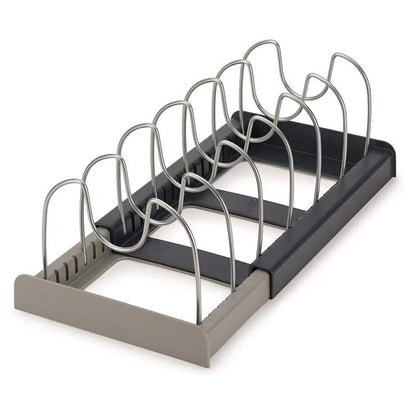 Stainless Steel Kitchen Cabinet Organizers: Expandable Rack for Pots, Pans, Cutting Boards & Cookware Shelf