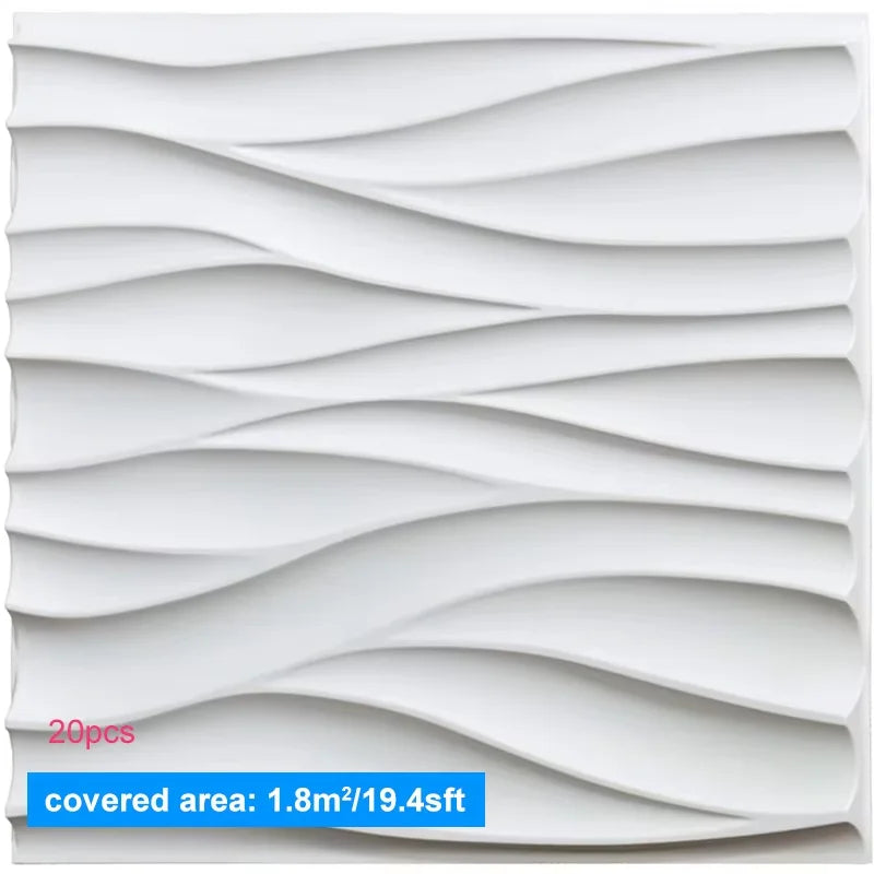 20PCS 3D Wall Panels 30x30cm Decorative Wall Tiles – Modern Peel & Stick Wall Decor for Living Room, Bedroom, Office & Hotel