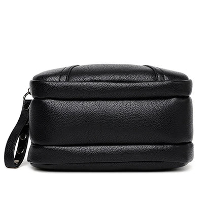 Women's Rivet Zipper Crossbody Bag – Solid Color Soft Leather Mobile Phone Shoulder Purse