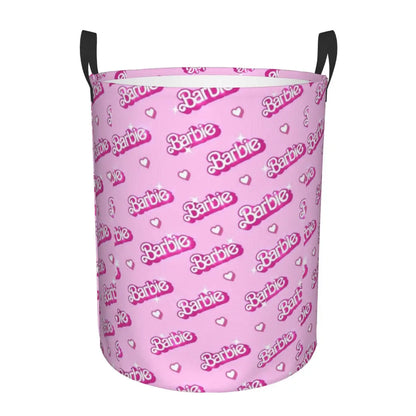 Custom Barbie Logo Laundry Basket – Collapsible Large Capacity Clothes Storage Bin, Disney Baby Hamper