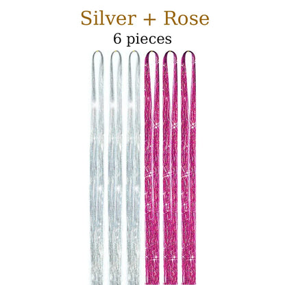 48-Inch Hair Tinsel Kit – 1200 Strands, 12 Colors Sparkling Fairy Hair Extensions with Tool