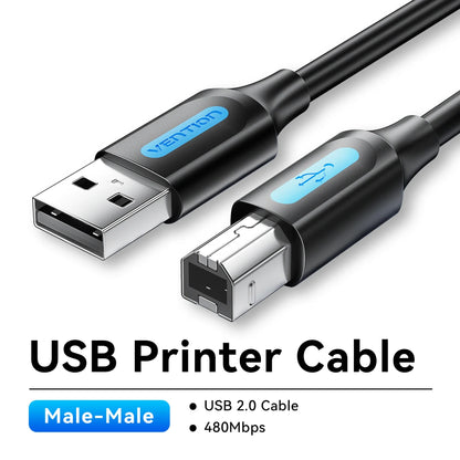 Vention USB Printer Cable USB 3.0 Type A to B Male Cord for Canon Epson HP Label Printers and DAC Devices