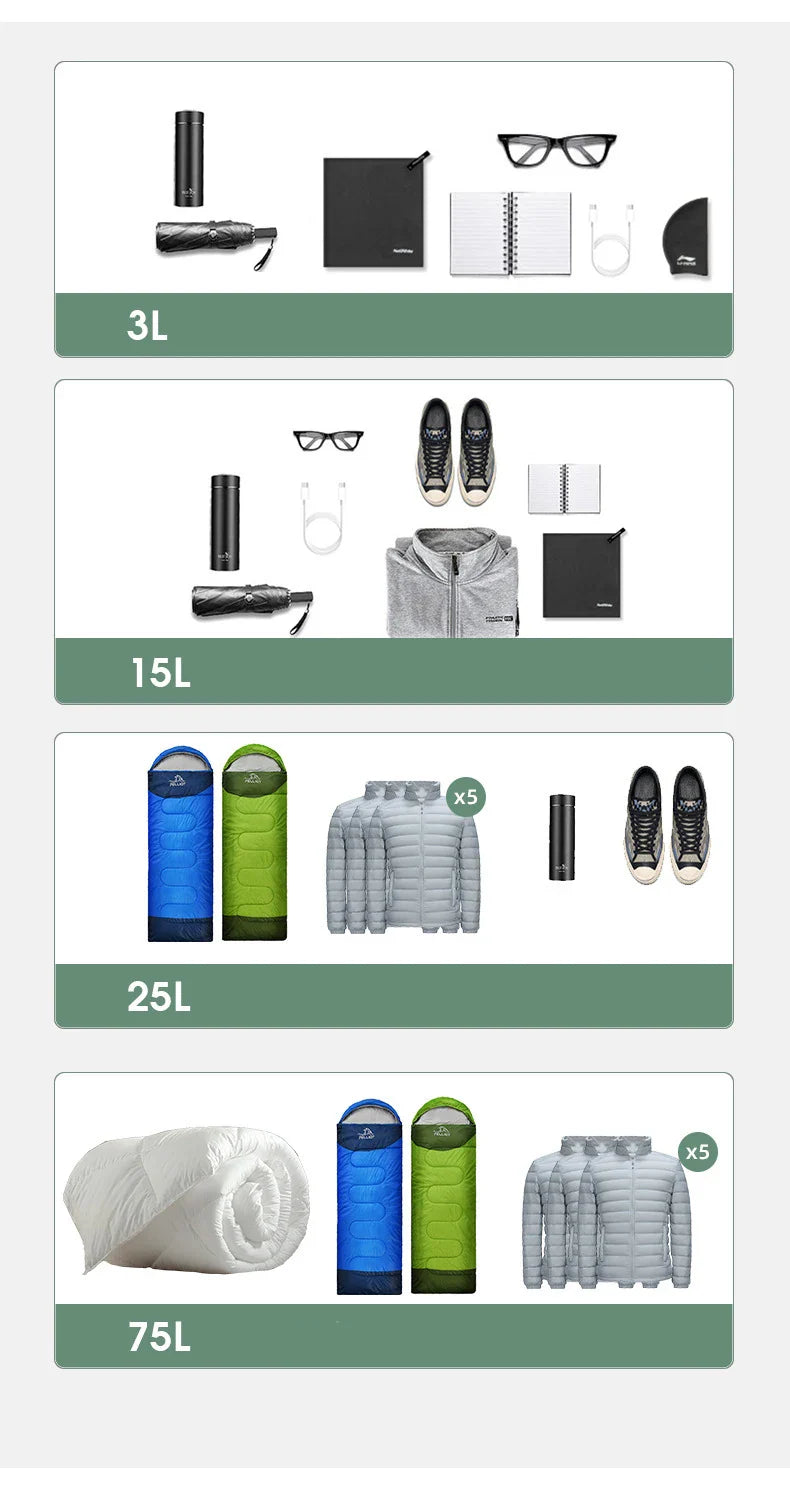 Waterproof Dry Bag Sack - Ultralight Storage for Swimming, Rafting, Kayaking & Sports (3L-75L)