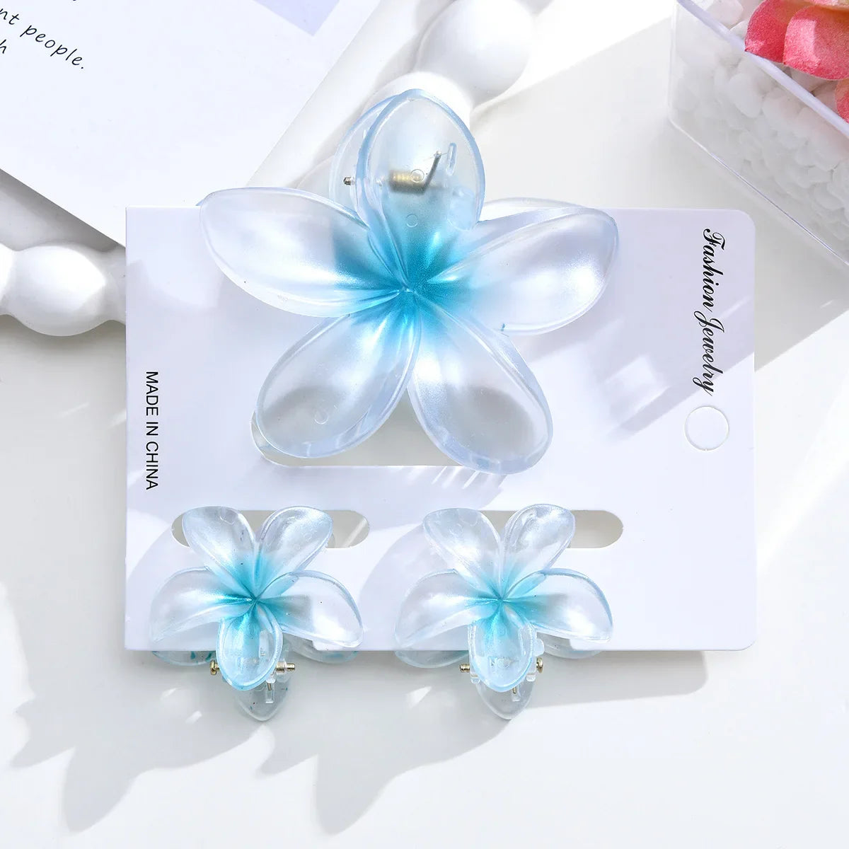 18Pcs Egg Flower Hair Clips | Gradient Candy Color Flowers, Shark Clips for Daily Ponytail Styling