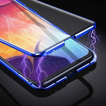 Metal Magnetic Phone Case - Double Sided Glass Protective Cover for Samsung Galaxy S23 S22 S21 Ultra Plus S20 FE A54 A53 A52 A71 A51 A34