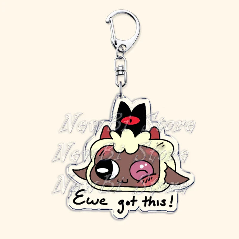 Funny Dark Video Game Sheep Keychain – Cute Lamb & Goat Bag Accessory Gamer Gift