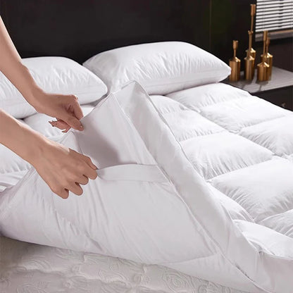 SongKAum 100% White Goose Down Mattress – Thickened, Warm Tatami Pad for Luxury Five-Star Comfort, King & Queen Size