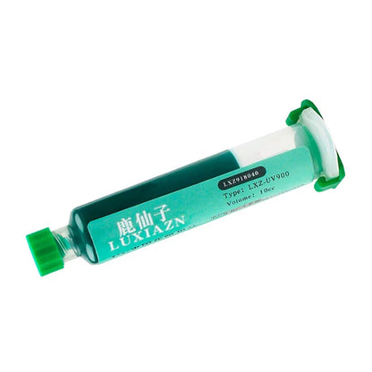 LUXIANZI 10ml UV Curing Solder Mask Ink – 5 Colors Green PCB BGA Circuit Board Insulating Protection Soldering Flux Paste