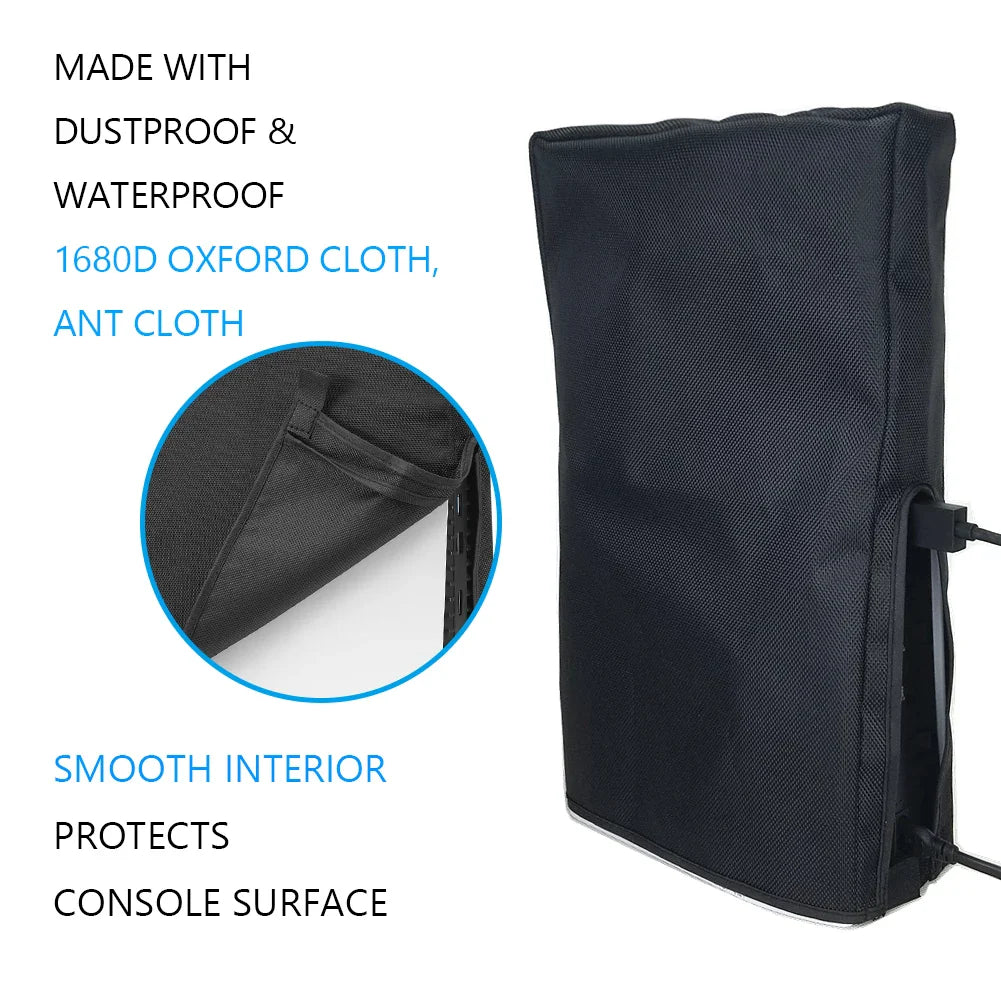 PS5 Slim Console Dust Cover – Waterproof Protective Sleeve for Vertical/Horizontal Use, Dust Proof Case for PlayStation 5 Slim