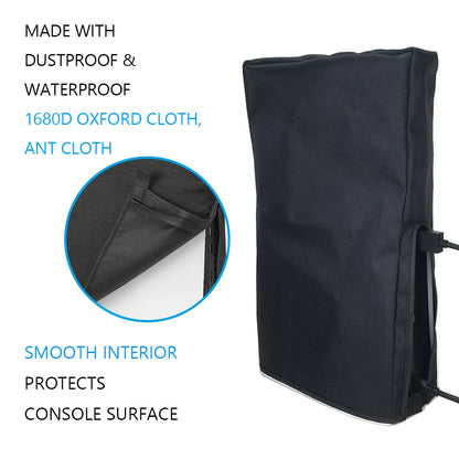 PS5 Slim Console Dust Cover – Waterproof Protective Sleeve for Vertical/Horizontal Use, Dust Proof Case for PlayStation 5 Slim