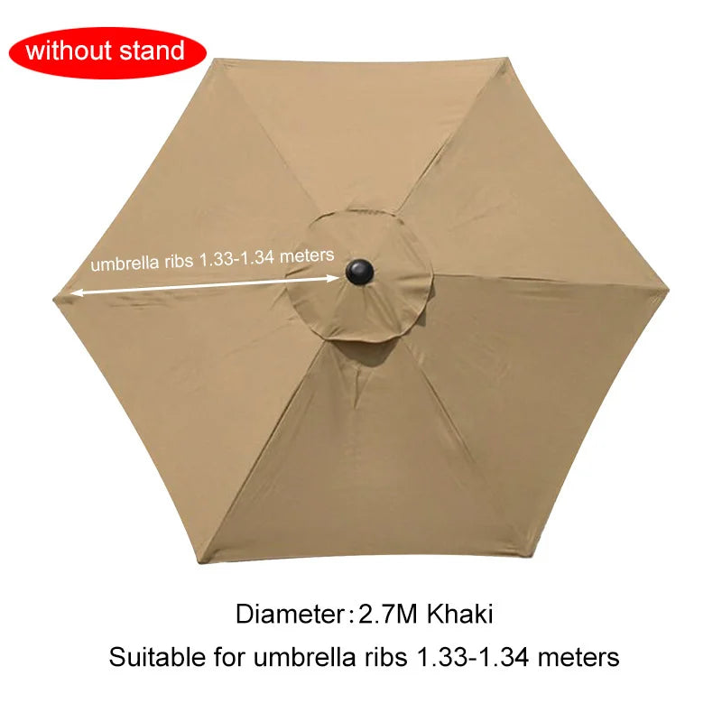Umbrella Replacement Canopy 6/8 Ribs – Waterproof Patio Parasol Cover for 7.5/9/10ft Outdoor Beach & Garden (No Stand)