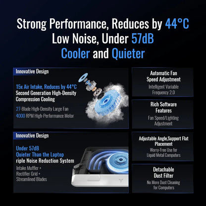 Flydigi BS2 Pro Laptop Cooler – Dual Fan Intelligent Overclocking Stand with Noise Reduction & Variable Frequency, NEW