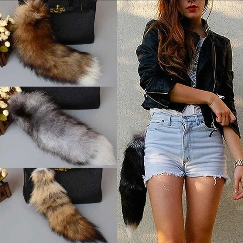 New Fashion Wolf Tail Fur Keychain – Unisex Car Keyring & Bag Charm Accessory Gift