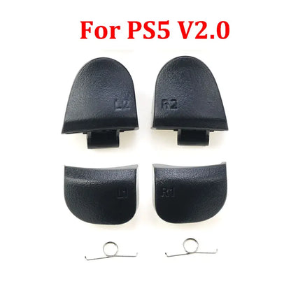 JCD PS3/PS4/PS5 Controller Replacement Trigger Buttons Set – L1 R1 L2 R2 Game Keys with Springs (Black)