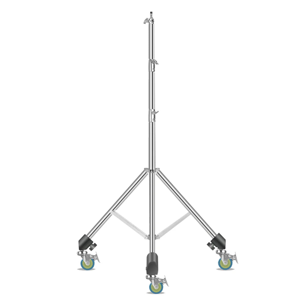 2.8M Stainless Steel Tripod Light Stand – Foldable Magic Leg C-Stand for Spot Light, Softbox, Photography Studio