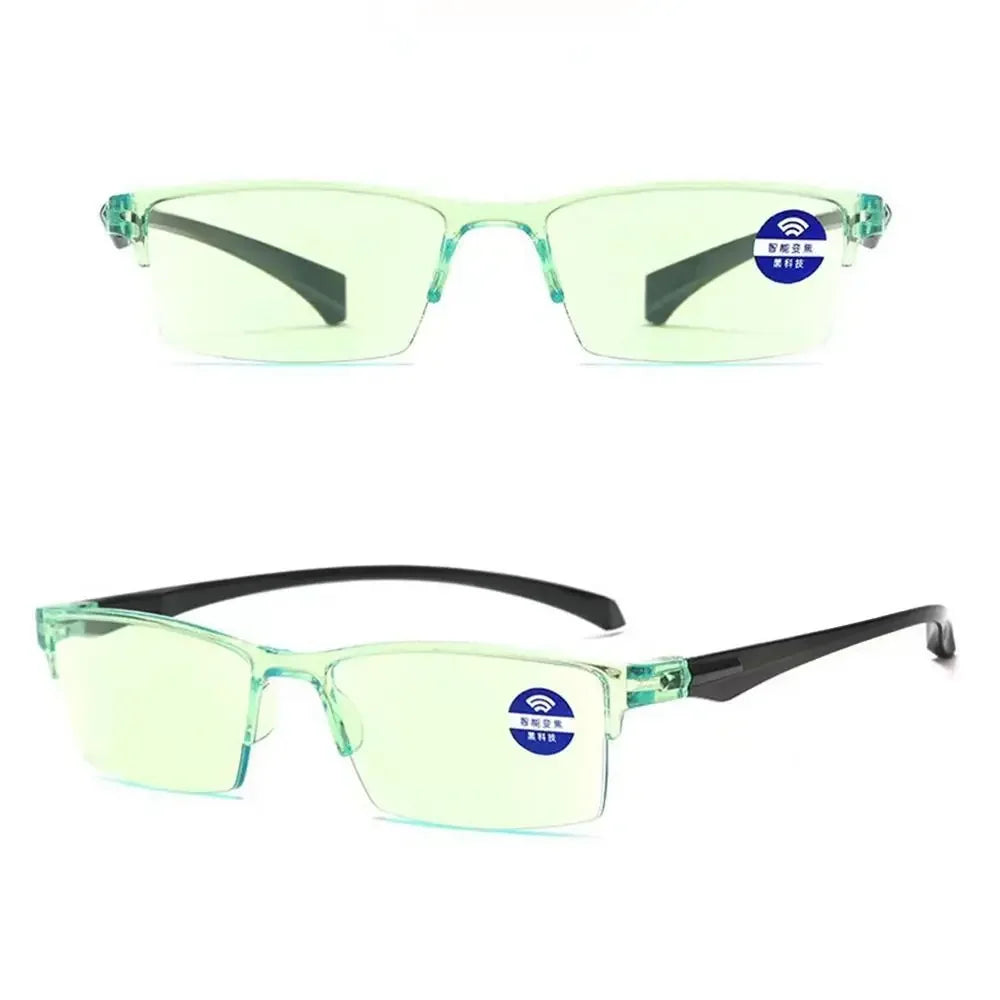 Smart Automatic Zoom Reading Glasses – Autofocus Anti-Blue Ray Half-Rim Eyewear for Near & Far Vision