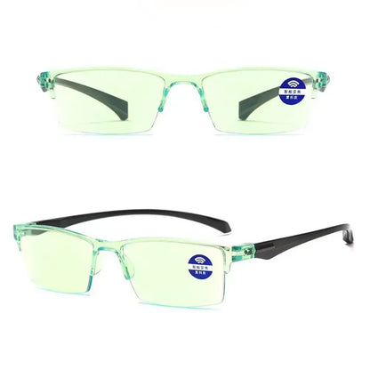 Smart Automatic Zoom Reading Glasses – Autofocus Anti-Blue Ray Half-Rim Eyewear for Near & Far Vision