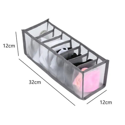 7-Grid Jeans Storage Box — Closet & Wardrobe Drawer Organizer for Clothes, Pants, and Socks Separation
