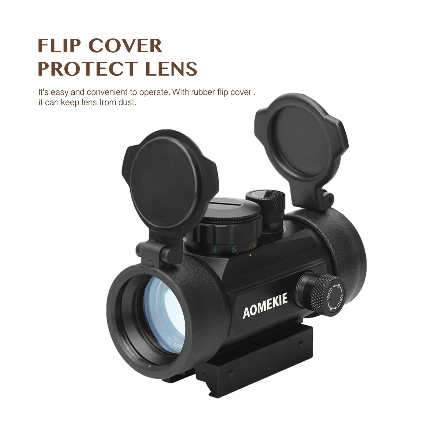 AOMEKIE Riflescope Airsoft Red Dot Sight — 1X 30mm FMC Lens with 22mm/11mm Rail Mount