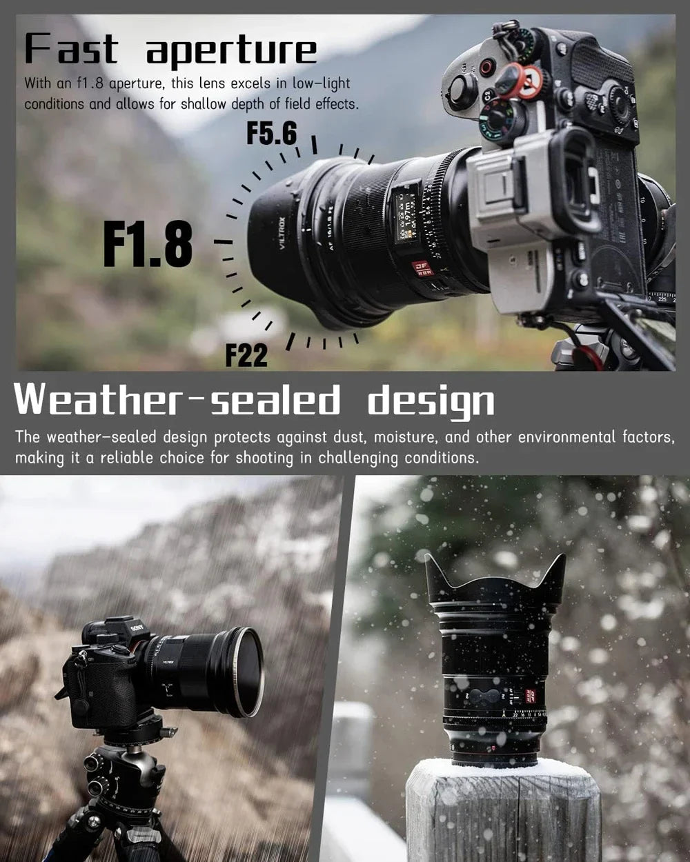 Viltrox AF 16mm F1.8 FE Wide Angle Fisheye Lens – Full Frame Camera Lens for Sony E Mount A7II, A7III, A7IV, A7SIII, A7RV, ZVE1
